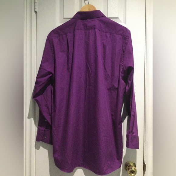 Purple Poplin Regular Fit Dress Shirt - Picture 7 of 8
